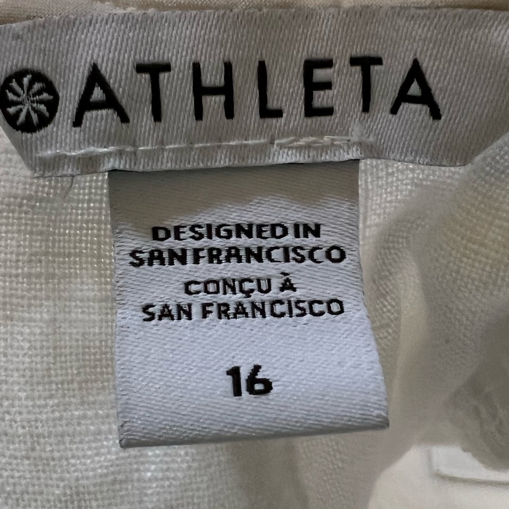 Athleta White Cabo Linen Jogger Track Pants Size 16 - Picture 11 of 13